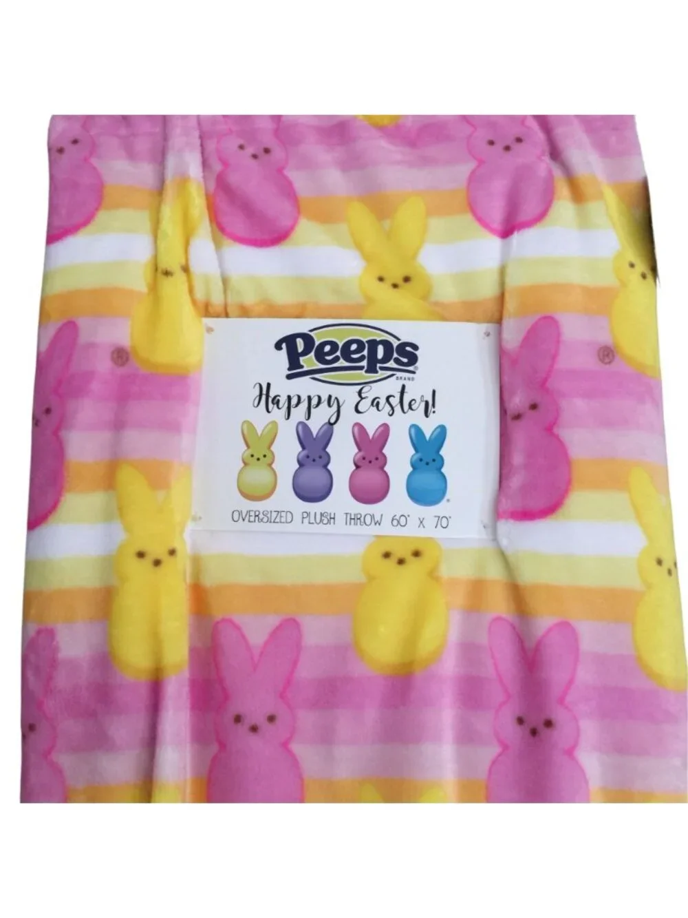 PEEPS Brand HAPPY EASTER Oversized Plush Throw 60